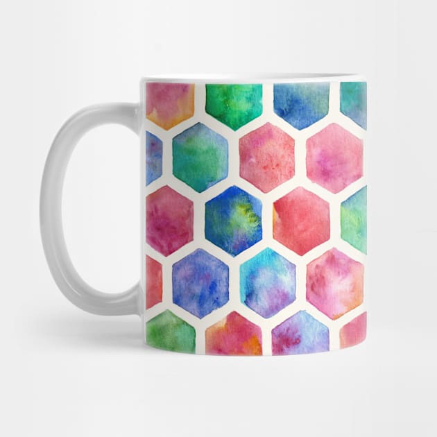 Hand Painted Watercolor Honeycomb Pattern by micklyn